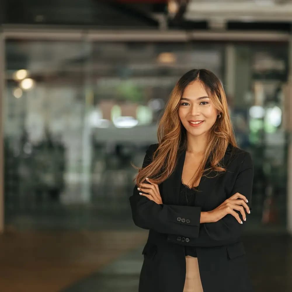 A business leader in a modern workplace